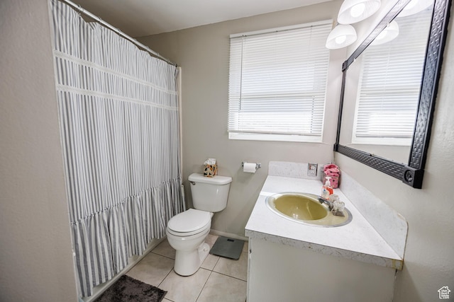 1070 E 120 S, Orem, UT 84097 - bathroom featuring tile patterned floors, toilet, vanity, and a shower with curtain