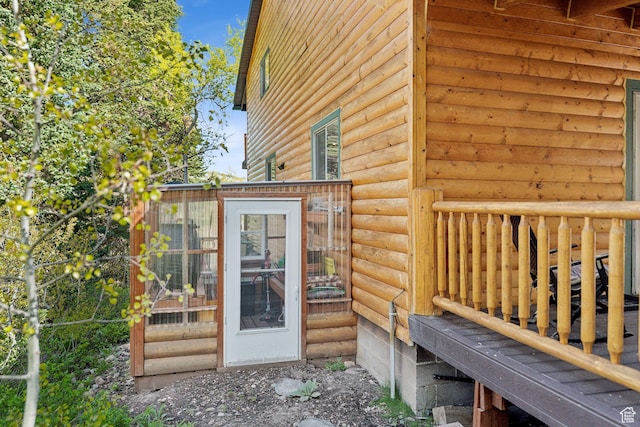 5399 E Targhee Dr E, Oakley, UT 84055 - entrance to property with faux log siding