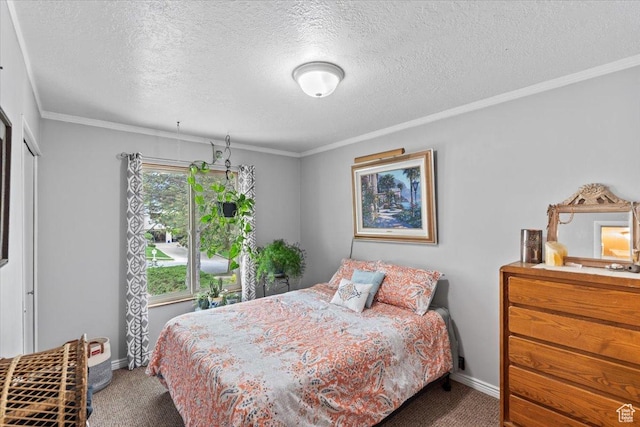 3275 N 250 E, North Ogden, UT 84414 - bedroom featuring carpet, a textured ceiling, baseboards, and ornamental molding