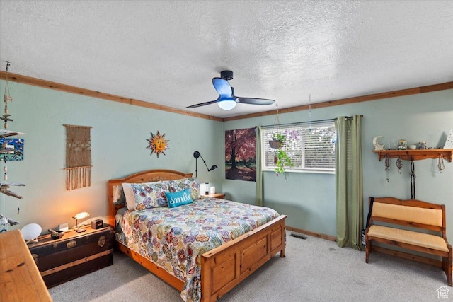 3275 N 250 E, North Ogden, UT 84414 - bedroom with a textured ceiling, light carpet, and ceiling fan