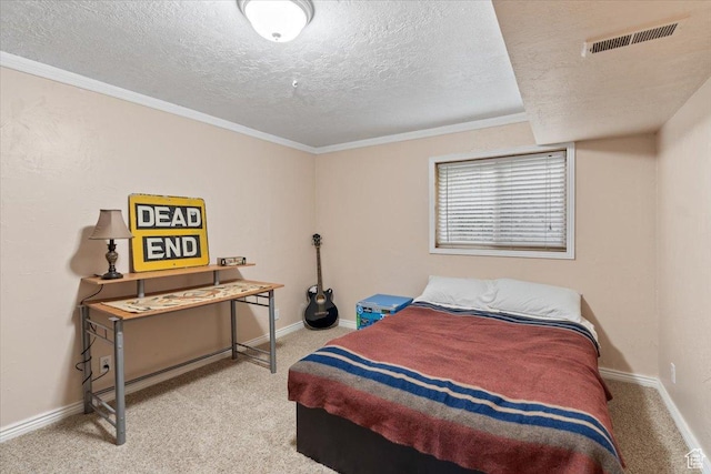 3275 N 250 E, North Ogden, UT 84414 - bedroom featuring a textured ceiling, carpet floors, baseboards, and ornamental molding