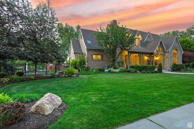 963 E Old English Rd, Draper, UT 84020 - view of front of house with a chimney and stone siding