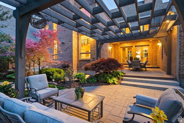 963 E Old English Rd, Draper, UT 84020 - view of patio featuring an outdoor hangout area, a pergola, and outdoor dining area