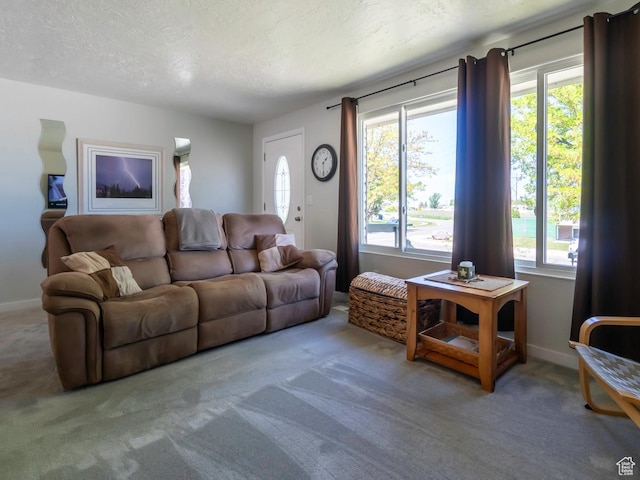 2567 W 2975 S, West Valley City, UT 84119 - living room featuring healthy amount of natural light, carpet, and a textured ceiling