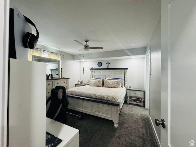 2552 W 2025 N, Clinton, UT 84015 - bedroom featuring dark carpet and ceiling fan