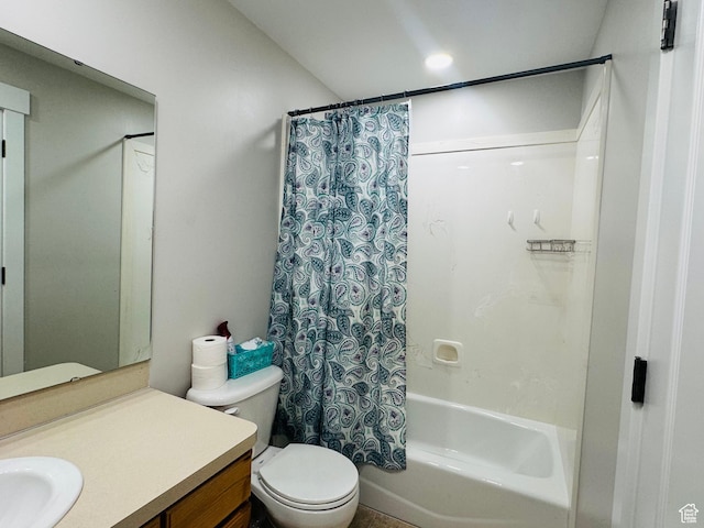 2552 W 2025 N, Clinton, UT 84015 - bathroom with vanity, shower / bathtub combination with curtain, and toilet