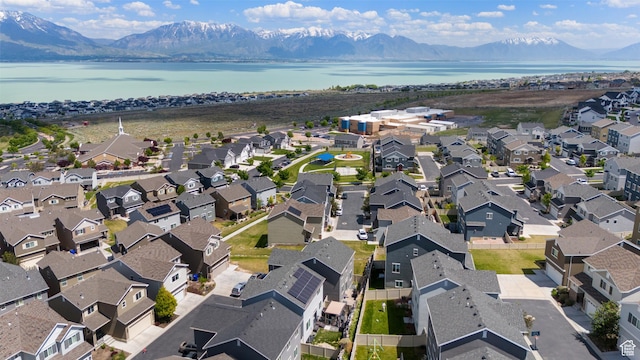 2956 S Willow Creek Dr, Saratoga Springs, UT 84045 - aerial perspective of suburban area featuring a water and mountain view