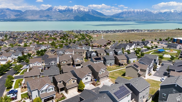 2956 S Willow Creek Dr, Saratoga Springs, UT 84045 - aerial view of residential area featuring a water and mountain view
