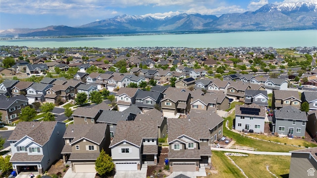 2956 S Willow Creek Dr, Saratoga Springs, UT 84045 - aerial view of residential area with a water and mountain view