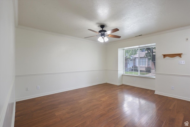 894 N Main St Unit 13, Orem, UT 84057 - empty room featuring ceiling fan, wood finished floors, crown molding, baseboards, and a textured ceiling