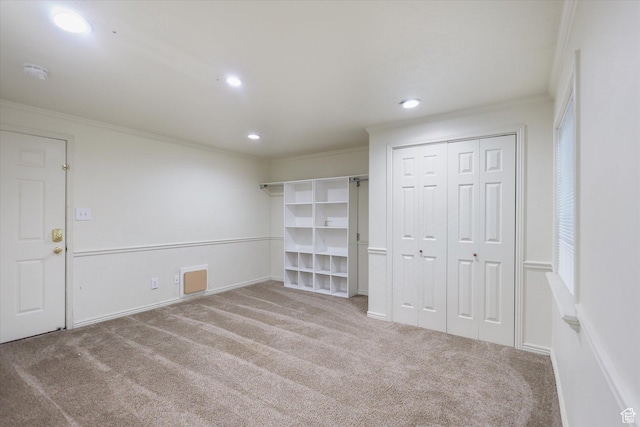 894 N Main St Unit 13, Orem, UT 84057 - unfurnished bedroom with carpet, ornamental molding, recessed lighting, and a closet