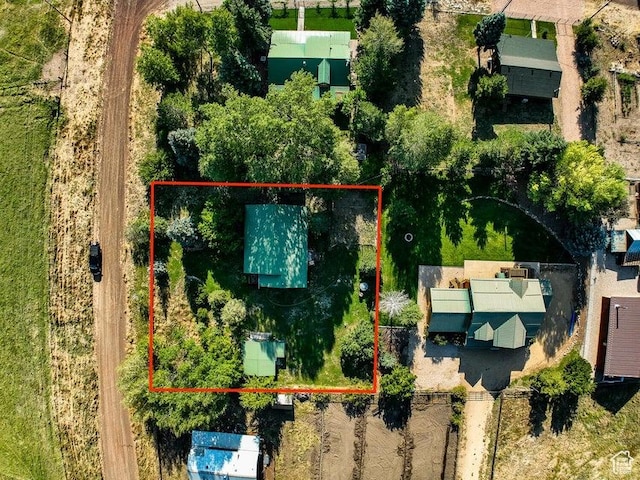 349 W 100 N, Pine Valley, UT 84781 - aerial view of property and surrounding area with property parcel outlined