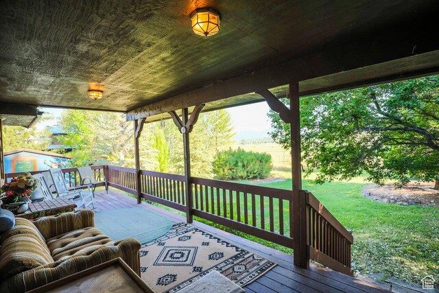 349 W 100 N, Pine Valley, UT 84781 - wooden terrace with a lawn
