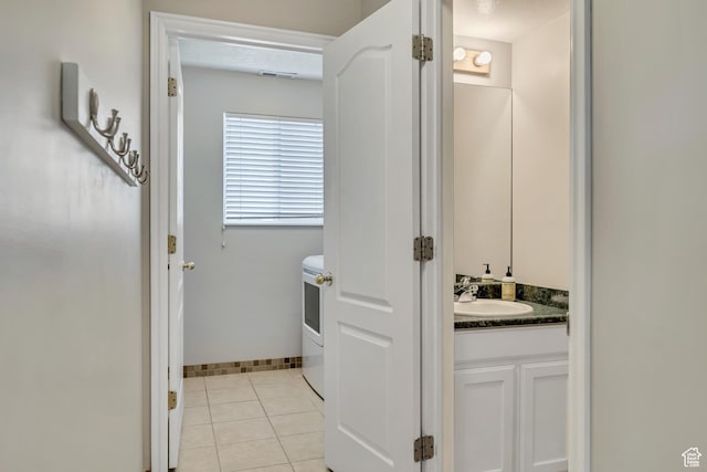 13928 S Ben Lomond Peak Dr W, Riverton, UT 84096 - bathroom with vanity and tile patterned flooring