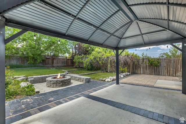 13928 S Ben Lomond Peak Dr W, Riverton, UT 84096 - view of patio featuring a fire pit