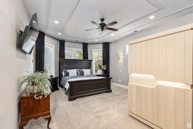2204 N Bridge Water Rd, Cedar City, UT 84721 - bedroom featuring light carpet, recessed lighting, baseboards, and a ceiling fan