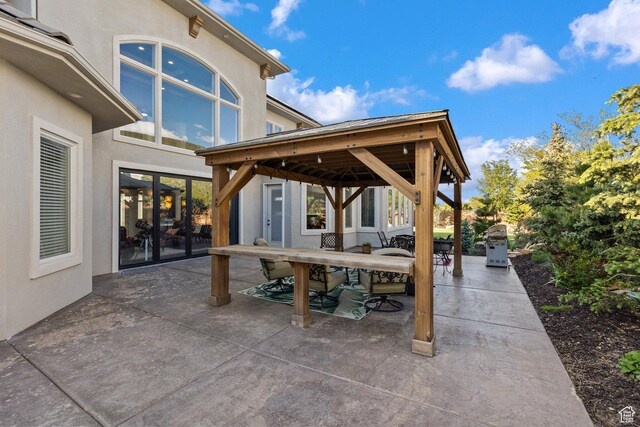 2204 N Bridge Water Rd, Cedar City, UT 84721 - view of patio featuring a gazebo, outdoor dining space, and grilling area