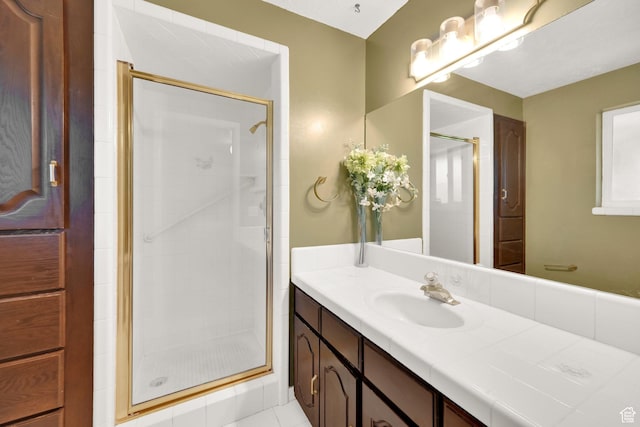 1607 Mountain Cir, Fruit Heights, UT 84037 - bathroom with vanity and a stall shower