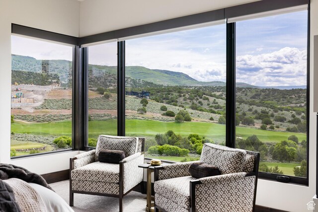 942 N Explorer Peak Dr Unit 420, Heber City, UT 84032 - sunroom with healthy amount of natural light, a mountain view, and view of golf course