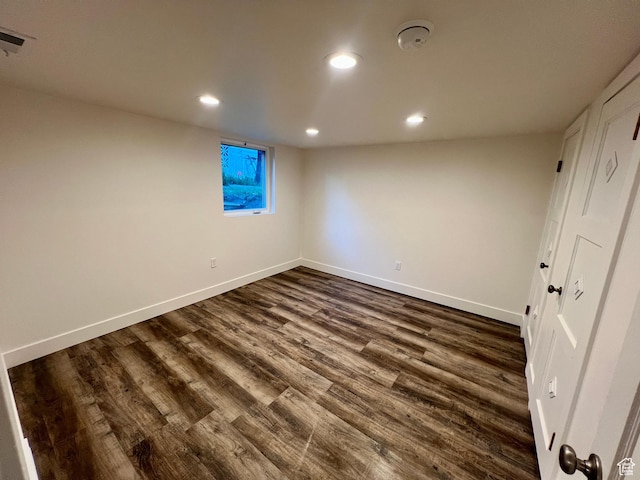 144 S 100 W, Tremonton, UT 84337 - unfurnished room with recessed lighting, baseboards, dark wood finished floors, and a smoke detector