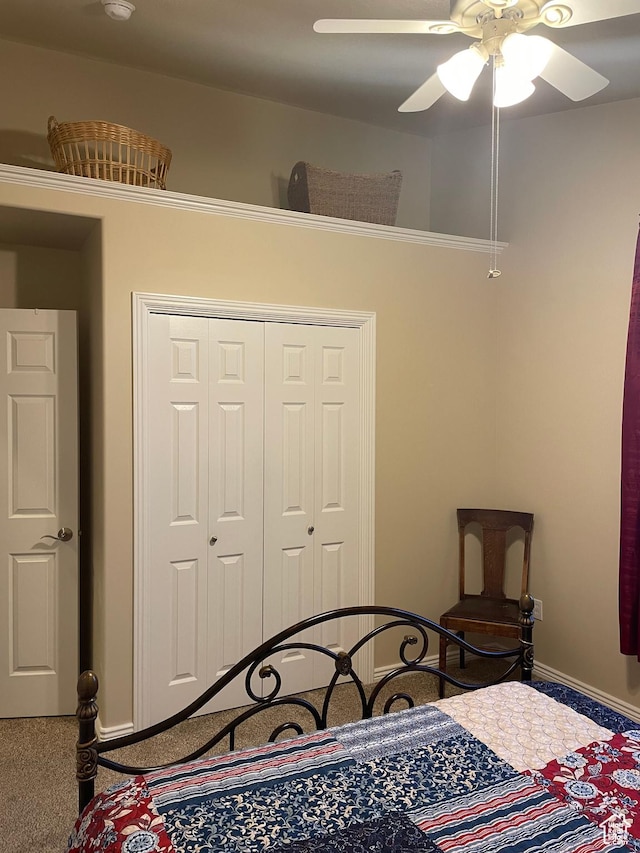 536 E 2200 N, North Ogden, UT 84414 - bedroom featuring carpet floors, a closet, ceiling fan, and baseboards