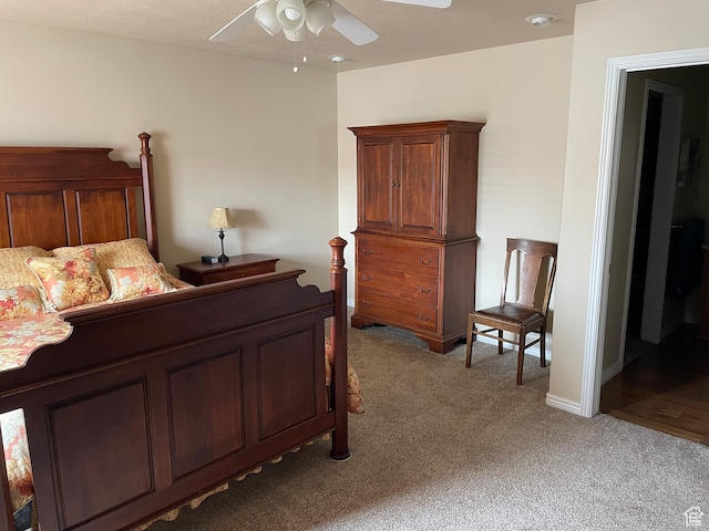 536 E 2200 N, North Ogden, UT 84414 - bedroom with light carpet, baseboards, and ceiling fan