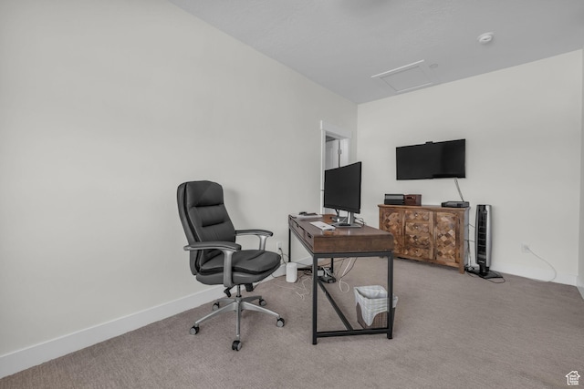 3041 Cedar Dr, Park City, UT 84098 - office with carpet, attic access, and baseboards