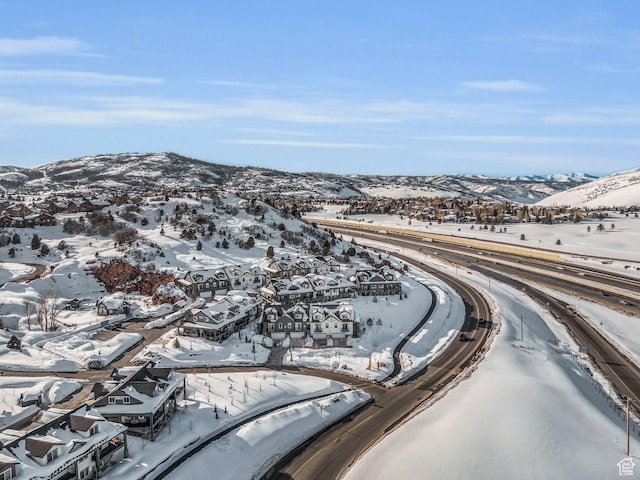 3041 Cedar Dr, Park City, UT 84098 - snowy aerial view featuring a mountain view