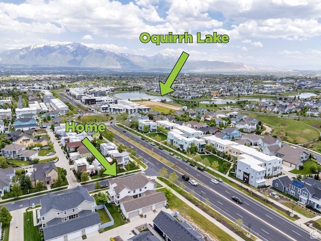 10394 S Crow Wing Dr, South Jordan, UT 84009 - aerial perspective of suburban area with a water and mountain view
