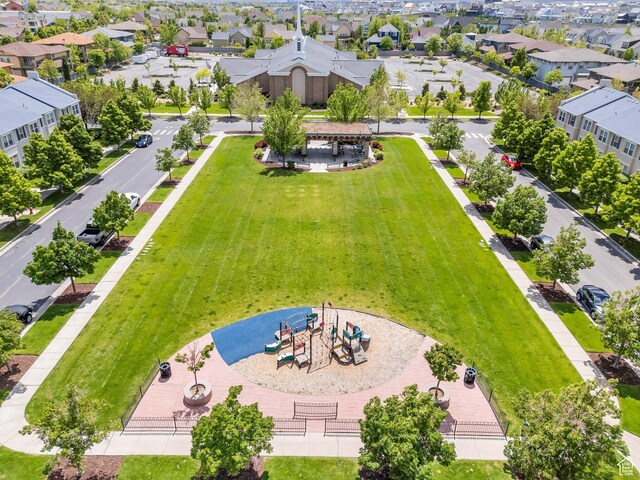 10394 S Crow Wing Dr, South Jordan, UT 84009 - aerial perspective of suburban area featuring a recreational park
