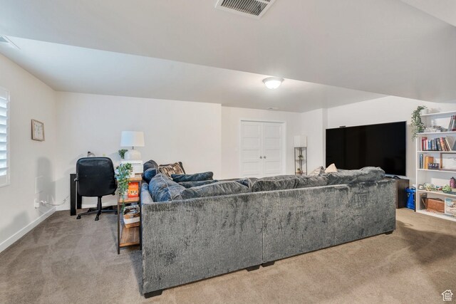10394 S Crow Wing Dr, South Jordan, UT 84009 - carpeted living area with baseboards and an office area