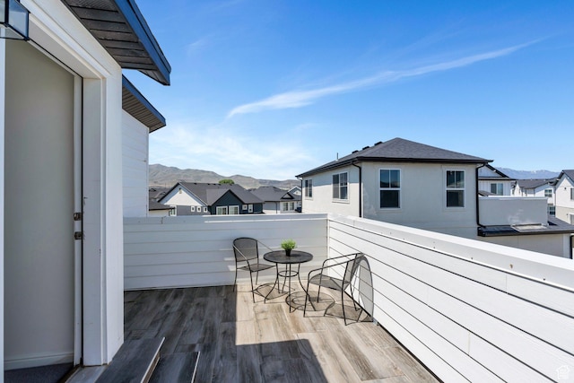 97 E Polaris Dr S Unit 394, Saratoga Springs, UT 84045 - wooden terrace with a mountain view and a residential view