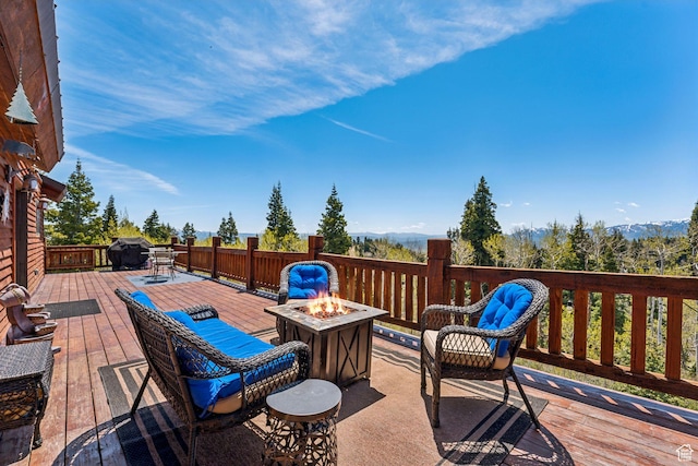 2620 Crow Loop, Coalville, UT 84017 - deck featuring an outdoor fire pit and grilling area