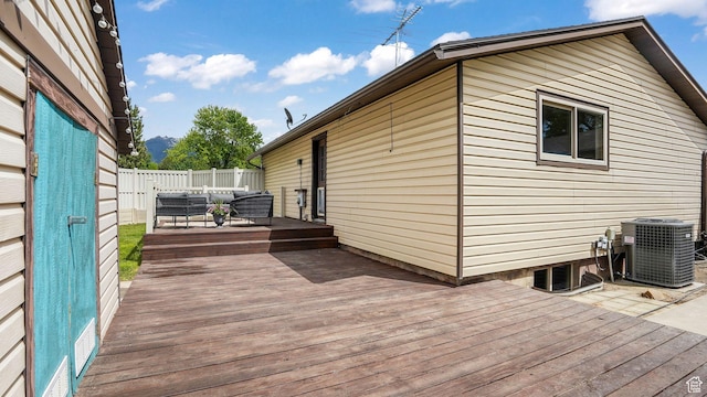8646 S Spartan Dr, Sandy, UT 84094 - deck featuring cooling unit and outdoor lounge area
