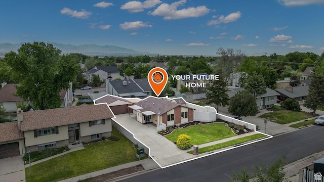 8646 S Spartan Dr, Sandy, UT 84094 - aerial perspective of suburban area featuring a mountain backdrop