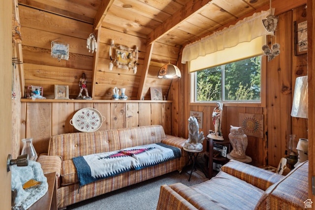 2422 S Valley View Cir, Coalville, UT 84017 - carpeted bedroom featuring wood walls and wood ceiling
