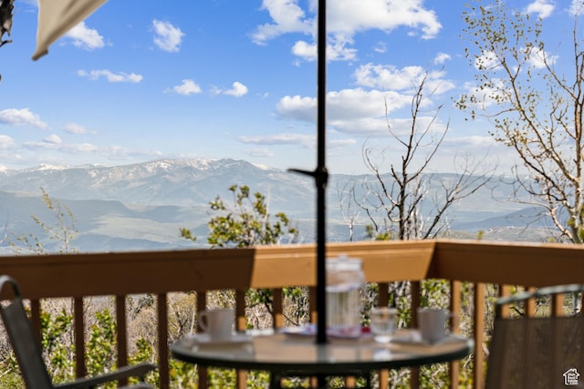 2422 S Valley View Cir, Coalville, UT 84017 - wooden deck featuring a mountain view