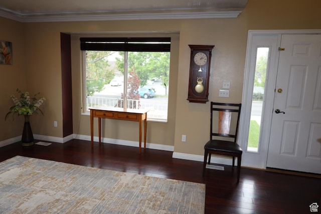 5208 W Case Rd, West Jordan, UT 84081 - foyer entrance featuring hardwood / wood-style flooring, ornamental molding, and baseboards