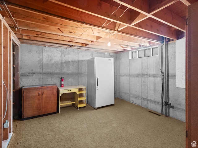 235 E 800 N Unit 2, Tremonton, UT 84337 - unfinished basement with freestanding refrigerator