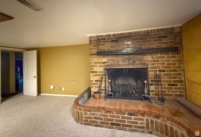775 N 500 E, Price, UT 84501 - detailed view of a brick fireplace, carpet, and baseboards