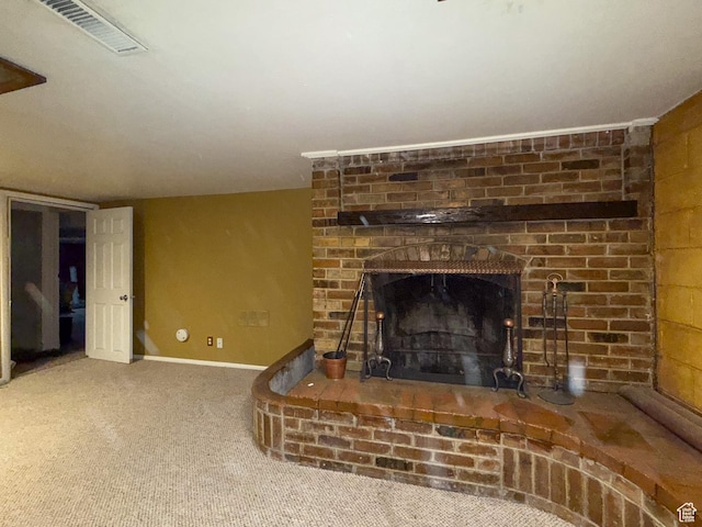 775 N 500 E, Price, UT 84501 - unfurnished living room featuring a fireplace, carpet flooring, and baseboards