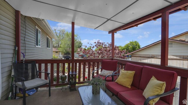 6828 W Copperhill Dr, West Valley City, UT 84128 - balcony with an outdoor hangout area