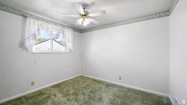 374 N 500 E, Spanish Fork, UT 84660 - spare room featuring carpet, baseboards, and ceiling fan