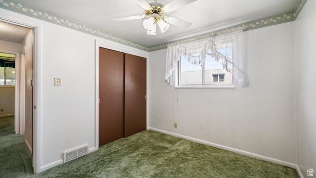 374 N 500 E, Spanish Fork, UT 84660 - unfurnished bedroom with carpet, a closet, baseboards, and a ceiling fan