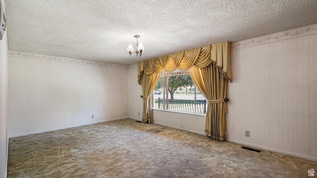 374 N 500 E, Spanish Fork, UT 84660 - carpeted empty room featuring a chandelier, a textured ceiling, and baseboards