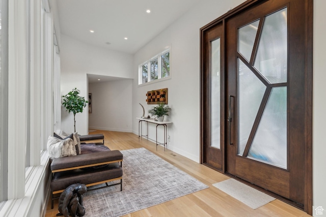 2067 E Pheasant Cir, Holladay, UT 84121 - foyer entrance with light wood-type flooring, baseboards, and recessed lighting