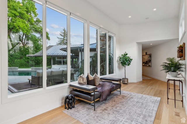 2067 E Pheasant Cir, Holladay, UT 84121 - sitting room featuring wood finished floors, baseboards, and recessed lighting