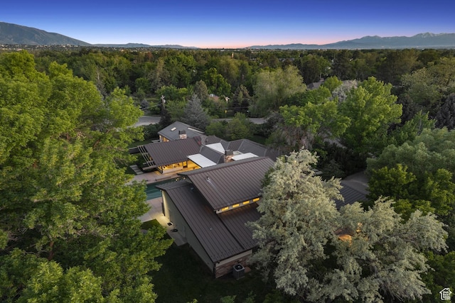 2067 E Pheasant Cir, Holladay, UT 84121 - view from above of property with a forest and a mountain backdrop