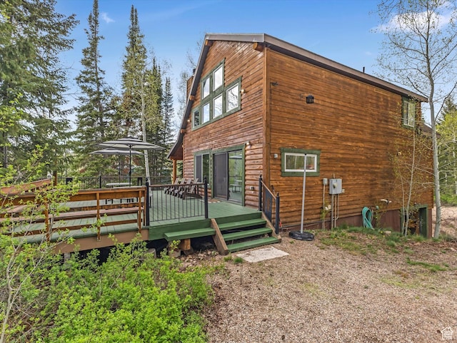 9281 N Uinta Dr, Oakley, UT 84055 - view of property exterior with a wooden deck