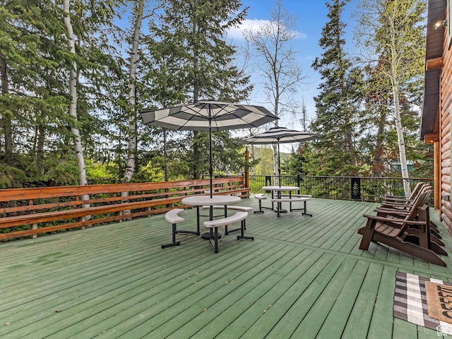 9281 N Uinta Dr, Oakley, UT 84055 - wooden deck with view of wooded area